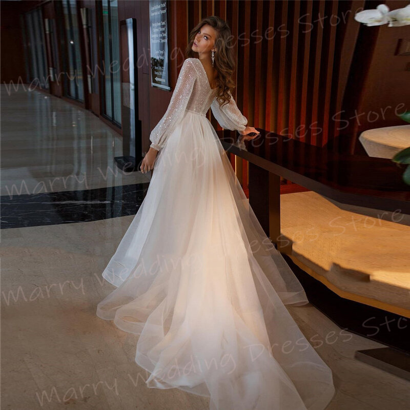 Женское свадебное платье It's yiiya, белое платье трапециевидной формы с глубоким V-образным вырезом и длинными рукавами на лето