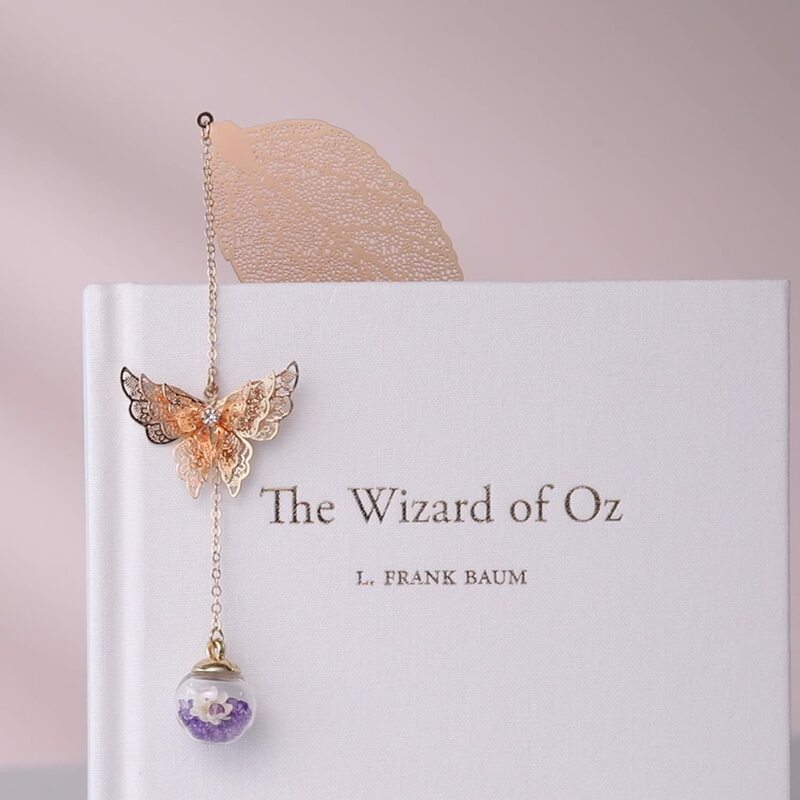 Penunjuk Daun Logam Hadiah Unik untuk Guru Wanita Hari Ibu Natal Hari Valentine Tanda Kupu-kupu untuk Wanita Pecinta Buku