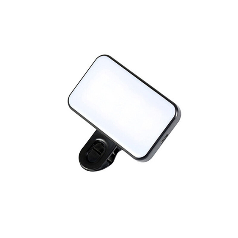 1PCPortable Mini Selfie Fill Light Rechargeable 3 Modes Adjustable Brightness Clip On For Phone, Laptop, Tablet Meeting, Make Up