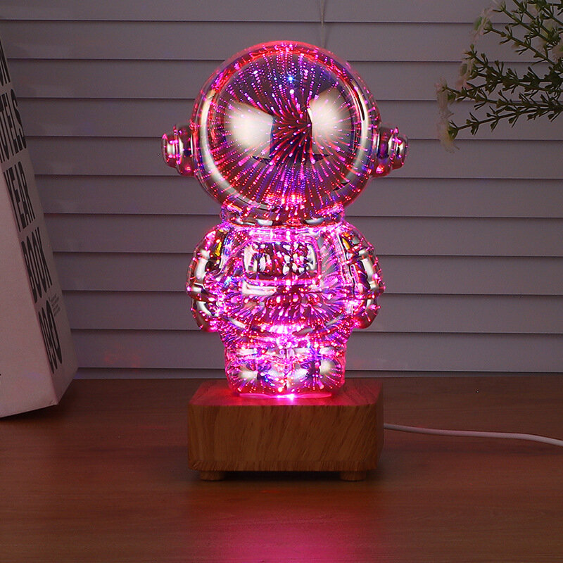 colorful light 3D three-dimensional fireworks astronaut lights red table lamp ambience light bedside table small night lamp gift