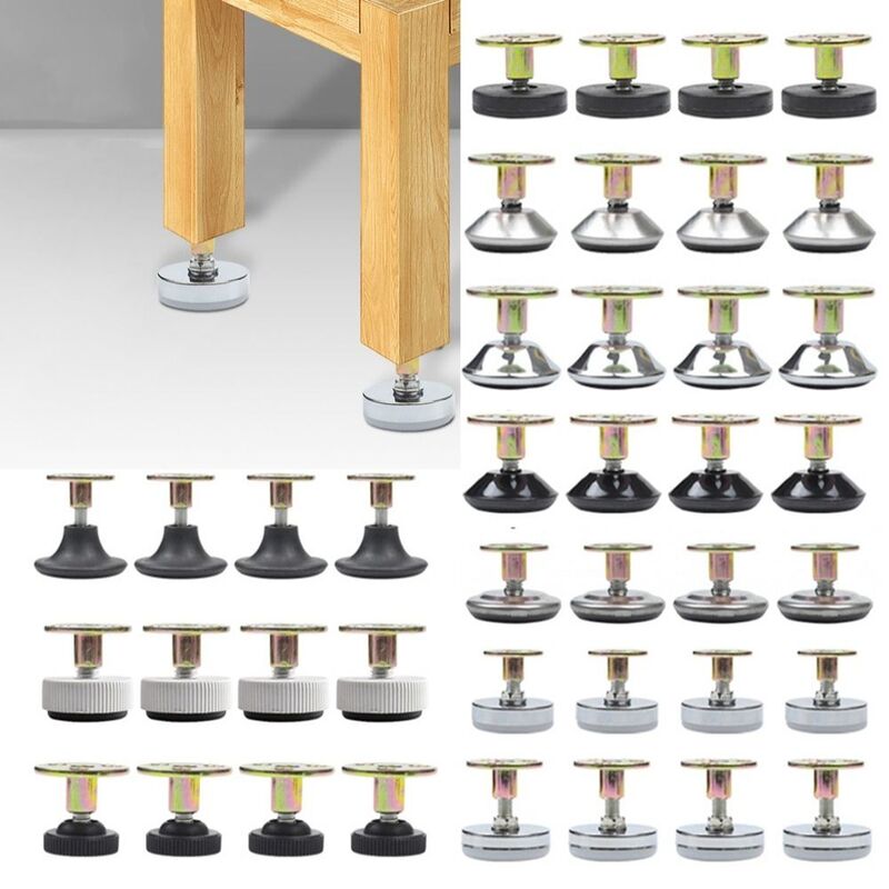 4pcs Floor Protector Furniture Support Leg Screw-in Base Adjustable Chair Leg Feet Furniture Hardware Leveling Feet Table Chair