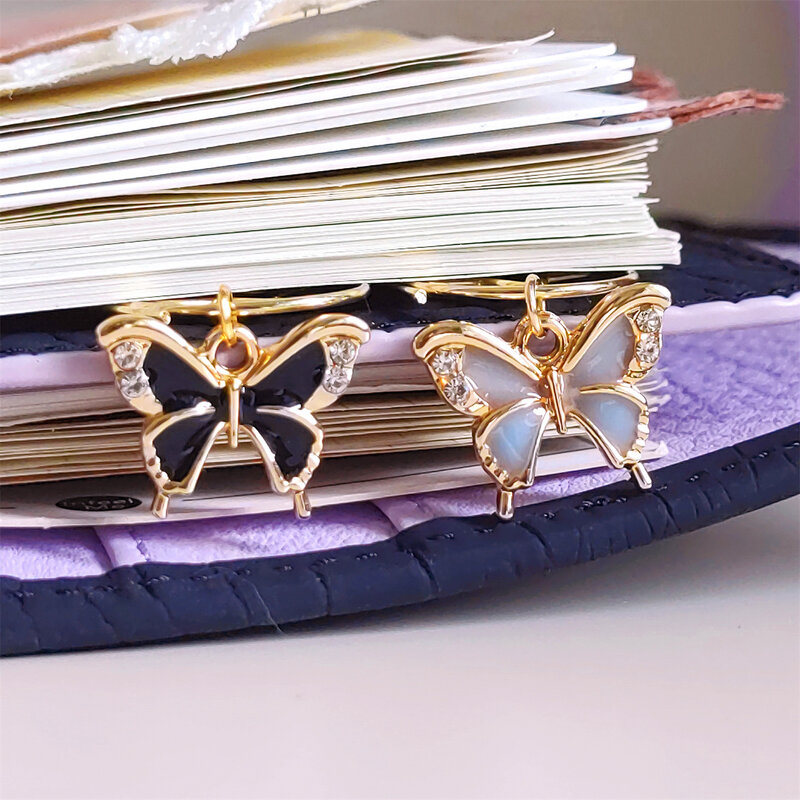 Vintage Butterfly Camellia Paper Clips Cute Bookmark Ins Style Book Decoration Notebook Planner Accessories
