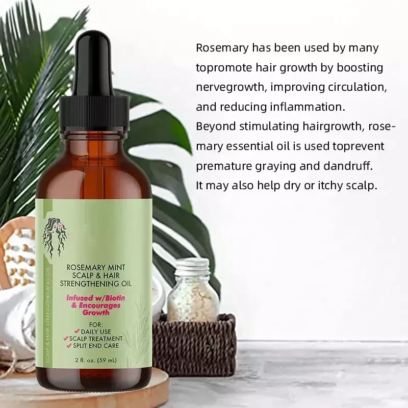 Olejek eteryczny na porost włosów czysty naturalny rozmarynowy olejek wzmacniający włosy, odżywczy zabieg na rozdwojone końcówki suche Mielle