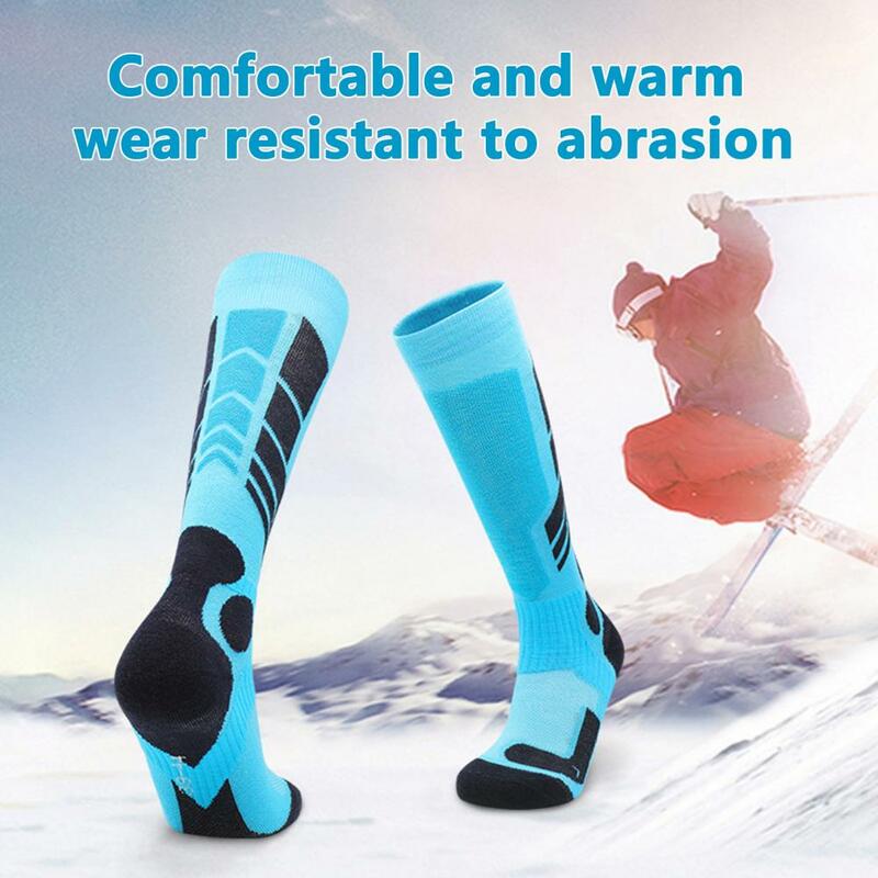 1 Pair Ski Socks Knee High Warm Feet Quick Drying Winter Thermal Men Women Snowboarding Climbing Hiking Stockings for Outdoor