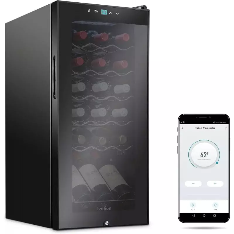 Ivation 51 compressore per bottiglie frigorifero per vino con sistema di raffreddamento wi-fi Smart App Control |