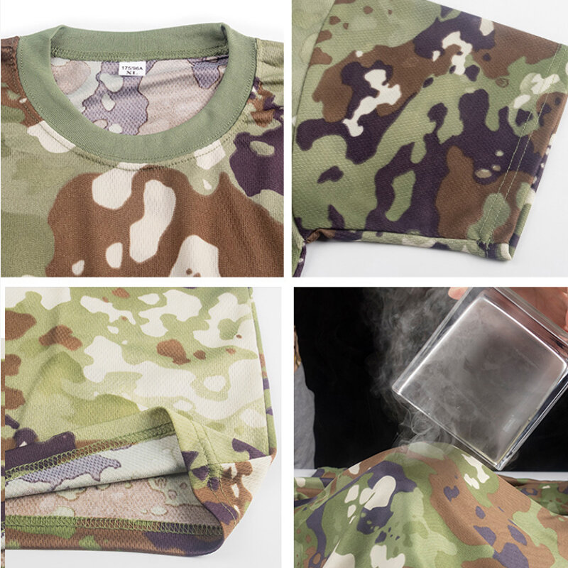 Мужская камуфляжная зеленая тактическая рубашка для рыбалки армейские военные футболки камуфляжная быстросохнущая одежда для походов кемпинга
