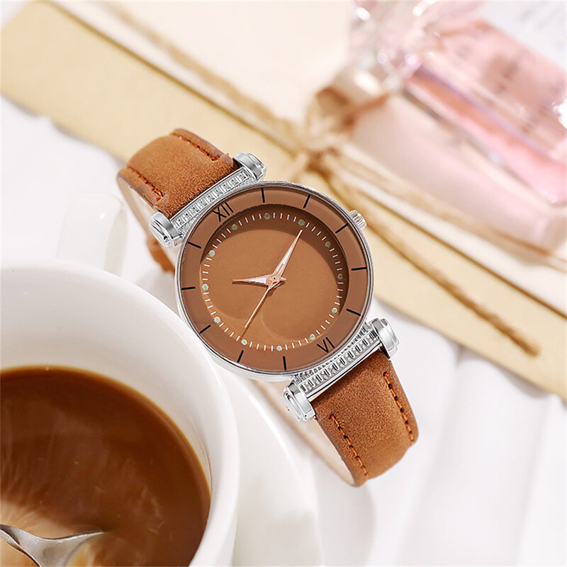 Women's  34mm Watch Luminous Round Wristwatch with Pin Buckle for Outside Office Business Meeting