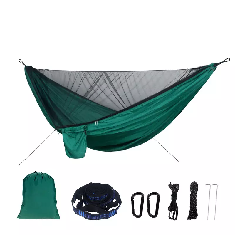 Hamac de camping portable, installation rapide, moustiquaire, lit-balançoire d'extérieur