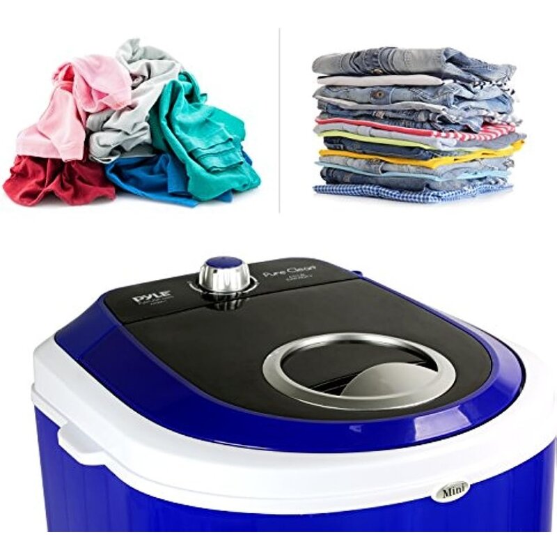 เครื่องซักผ้าขนาดเล็ก, เครื่องซักผ้าเงียบ, ตัวควบคุมแบบหมุน, 110V-สำหรับซักผ้าขนาดกะทัดรัด, 4.5 LBS ความจุอ่างโปร่งแสง