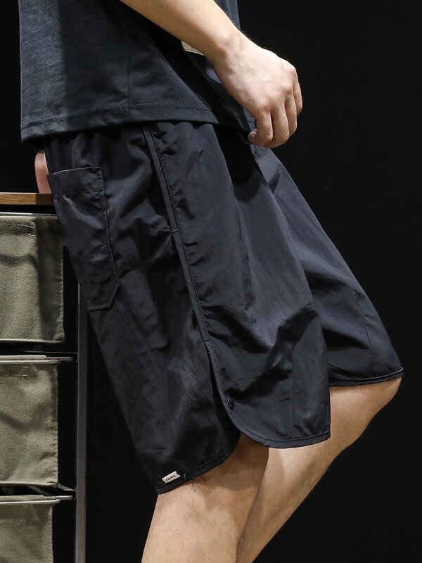 Pantalones cortos Cargo con múltiples bolsillos para hombre, ropa de calle informal, holgada, recta, Harajuku, E14, Verano