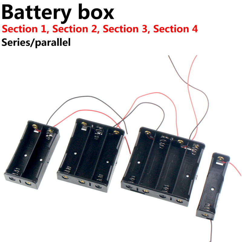 Caja de plástico para almacenamiento de batería 18650, contenedor con cable de plomo, 1, 2, 3, AA, 4, 18650, 5 piezas
