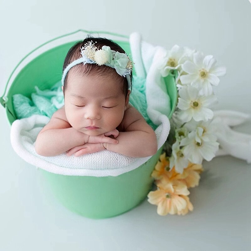 Cotone Baby Wrap accessori per la fotografia neonato lavorato a maglia neonato Wrap Pom Baby Photography Hat accessori per servizi fotografici