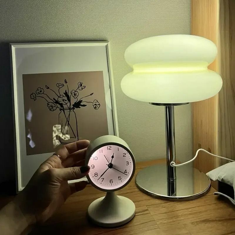Стеклянная настольная лампа в виде гамбургера, простой стеклянный светодиодный светильник, декоративное прикроватное украшение для спальни, гостиной, художественная настольная лампа, креативная Ночная лампа