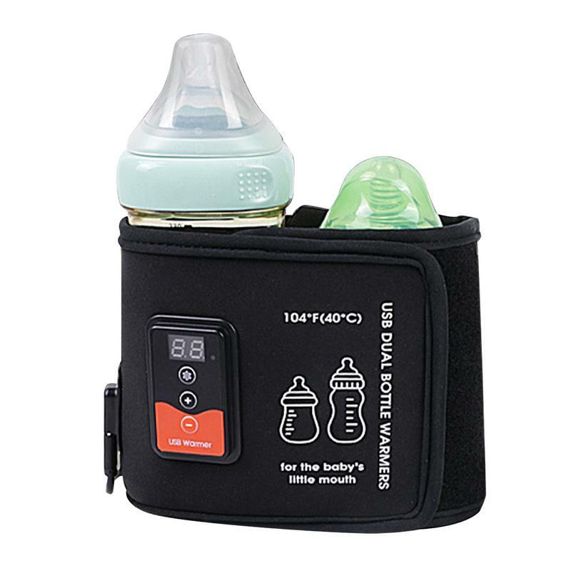 Chauffe-biSantos thermostatique portable avec contrôle intelligent de la température, double chauffe-biSantos, couvercle USB, garde-chaleur
