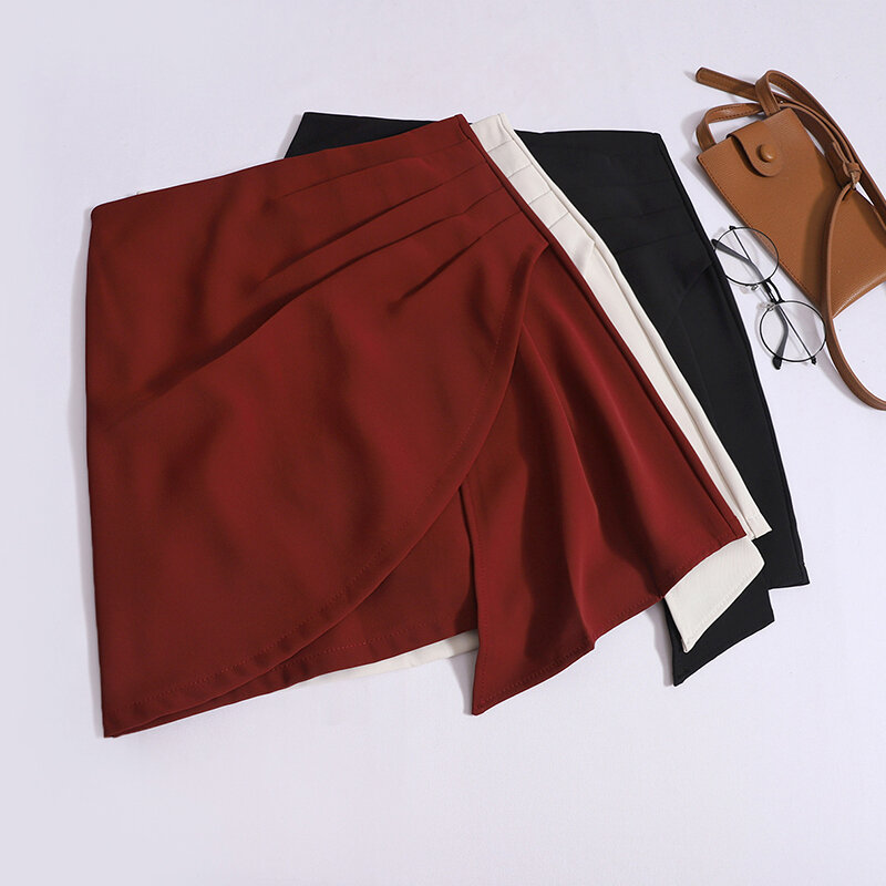 ITOOLIN-minifaldas ajustadas e irregulares para mujer, faldas informales de cintura alta para oficina, a la cadera, traje