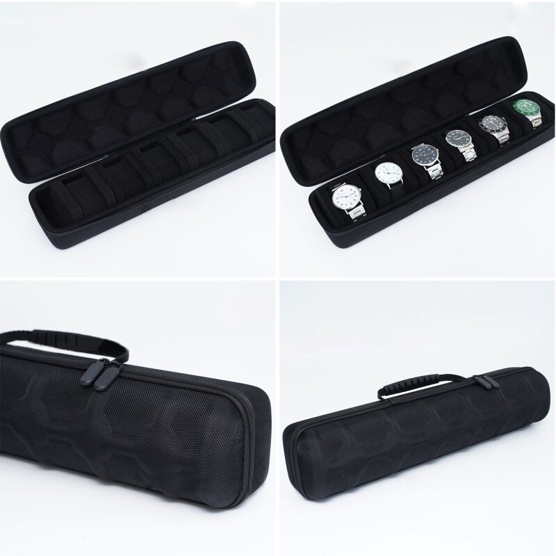 6 Slot Watch Box Portable Travel for Case Collector Storage Jewelry Storage Box Black Watch for Case Organizer Jewelry DropShip