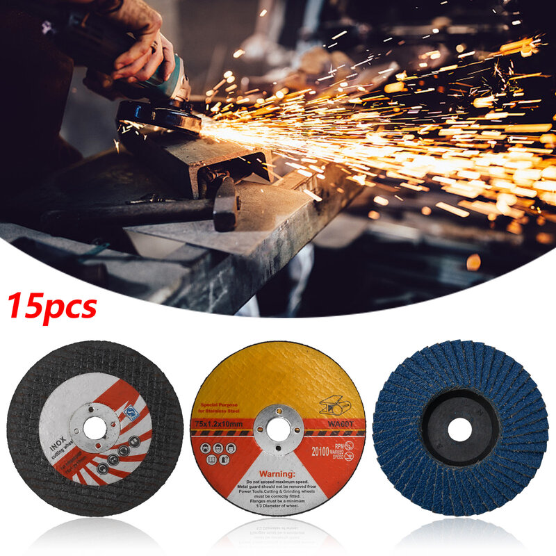 Resin Saw Blade Cutting Discs Rotary Blade 15pcs/set 75mm Abrasive Accessories For Angle Grinder Grinding Wheels
