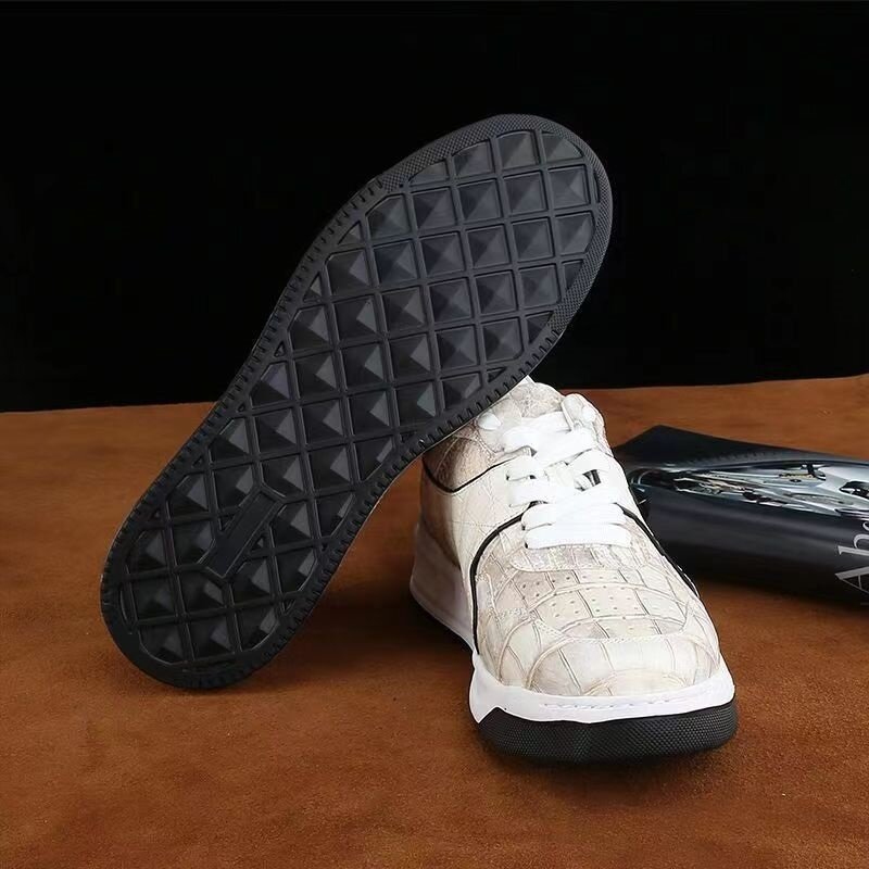 Zapatos informales de piel de cocodrilo para hombre, Zapatillas de piel auténtica, pdd139, 2023