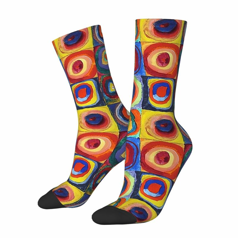 Wassily Kandinsky ถุงเท้าอ่านหนังสือสีฮาราจูกุถุงน่องนุ่มพิเศษชุดถุงเท้ายาวทุกฤดูสำหรับของขวัญสำหรับทุกเพศ