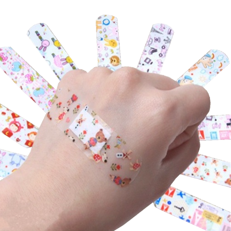 100pcs/set Cartoon Animal Band Aid Kawaii Wound Dressing Plaster for Children Adhesive Bandages Strips First Aid Emergency Patch