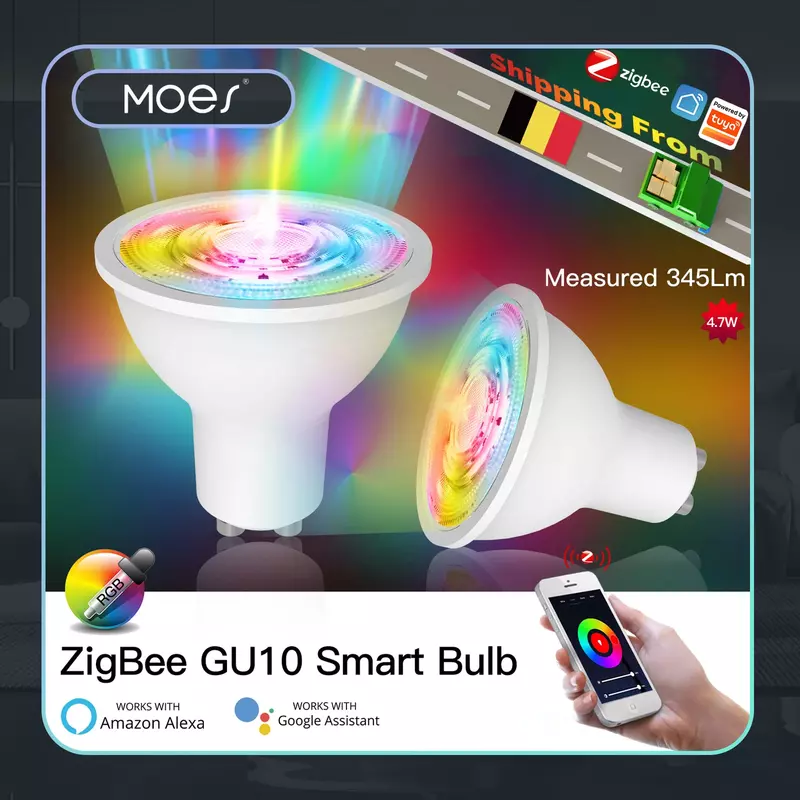 Tuya ZigBee GU10 Smart Led-lampen RGB C + W Weiß 4,7 W Dimmbare Lampen Smart Leben APP Control Licht lampen Arbeit mit Alexa/Google