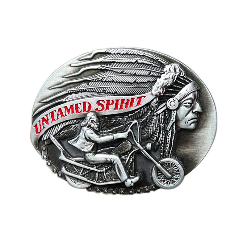 Indian motorcycle rider belt buckle Western style