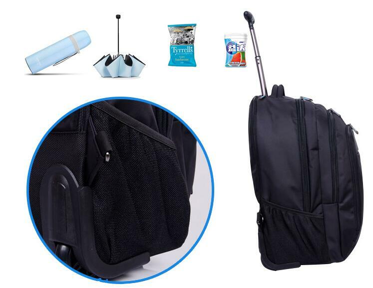Men Business Travel Trolley Bag with Wheels Rolling Laptop Backpack Rolling Backpack Cabin Size Carry on hand luggage Suitcase