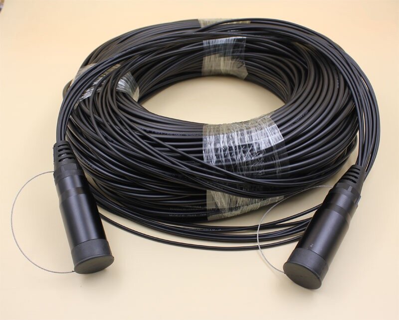 4 cores fiber optic Patchcord outdoor TPU 4C LC-LC 60m-120m 5mm waterproof SM LSZH Armored cable Singlemode FTTH jumper 100m80m