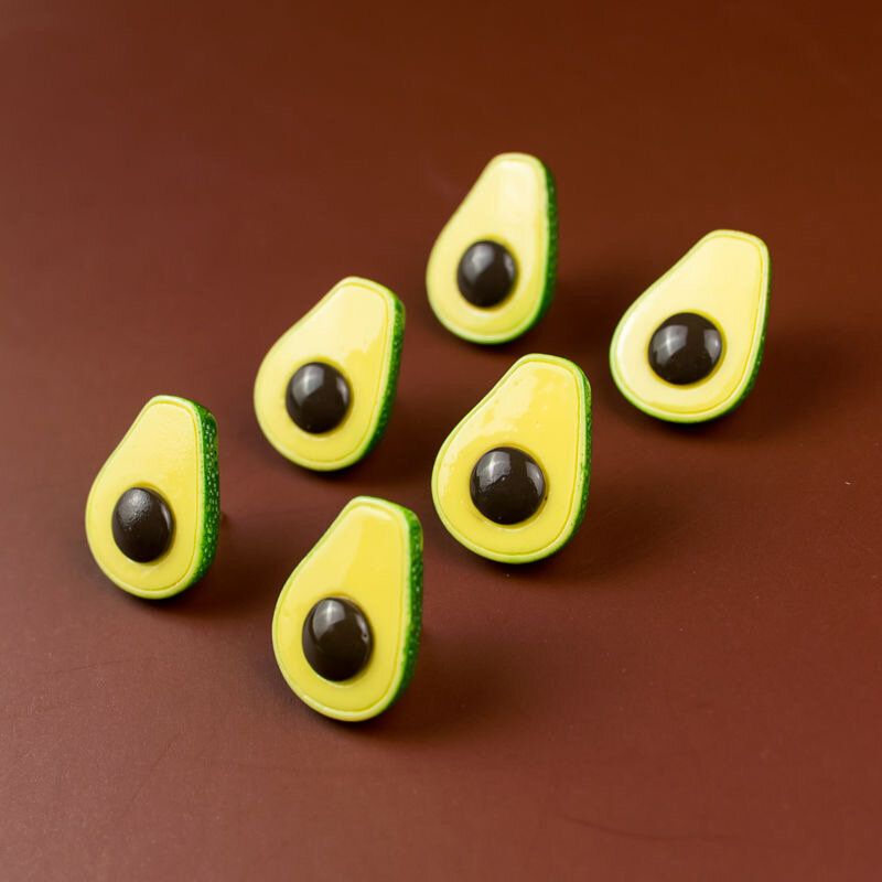 6 Pcs avocado Shape Push Pins Plastic Good Quality Colored Thumbtacks Office School
