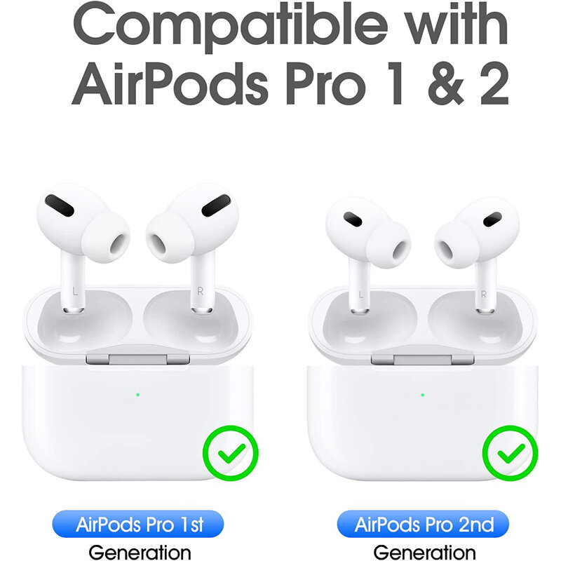 4 пары, силиконовые насадки для ушей Airpods Pro 1 2