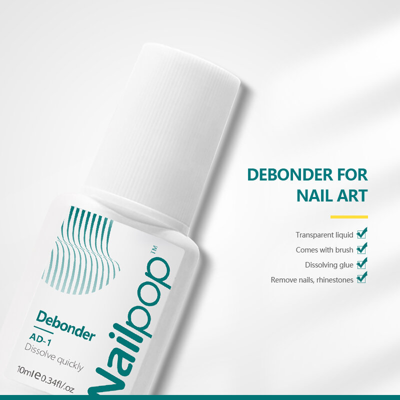Nailpop Removeing False Nails Debonder Glues for Rhinestone Remover Nail Art Debonder Fast Dissolve Liquid Accessories 10ml