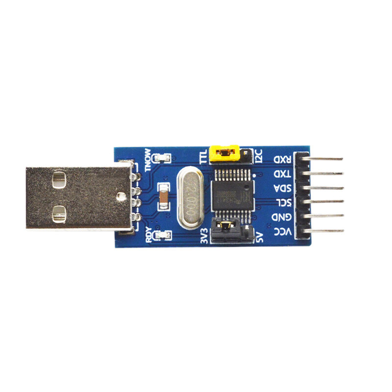 Módulo Downloader de Porta Serial, CH341T, Dois-em-um, USB para I2C, IIC, UART, USB para TTL, Single-Chip