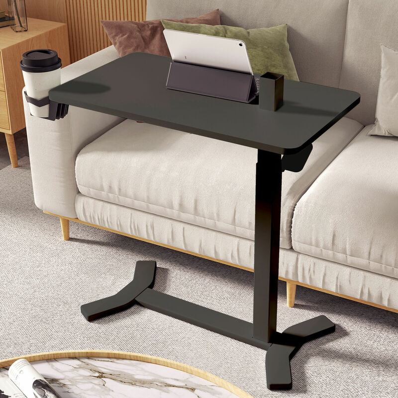 Adjustable Overbed Bedside Table Movable Laptop Table for Sofa and Bed