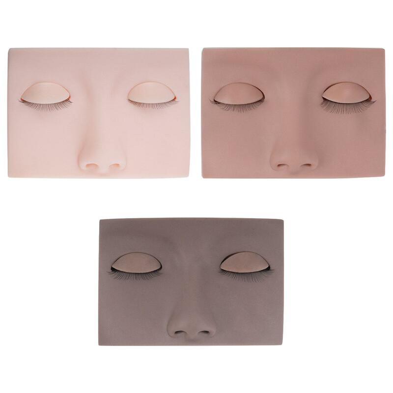 Lash Mannequin Head Eyelash Extension Mannequin Head Replaced Eyelids Makeup for Heads Removable Eyelids Rubber Portable