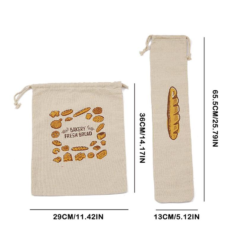 Sacchetti per il pane in lino coulisse riutilizzabile accessori per alimenti lavabili di grandi dimensioni organizzatore da cucina non sbiancato per la casa
