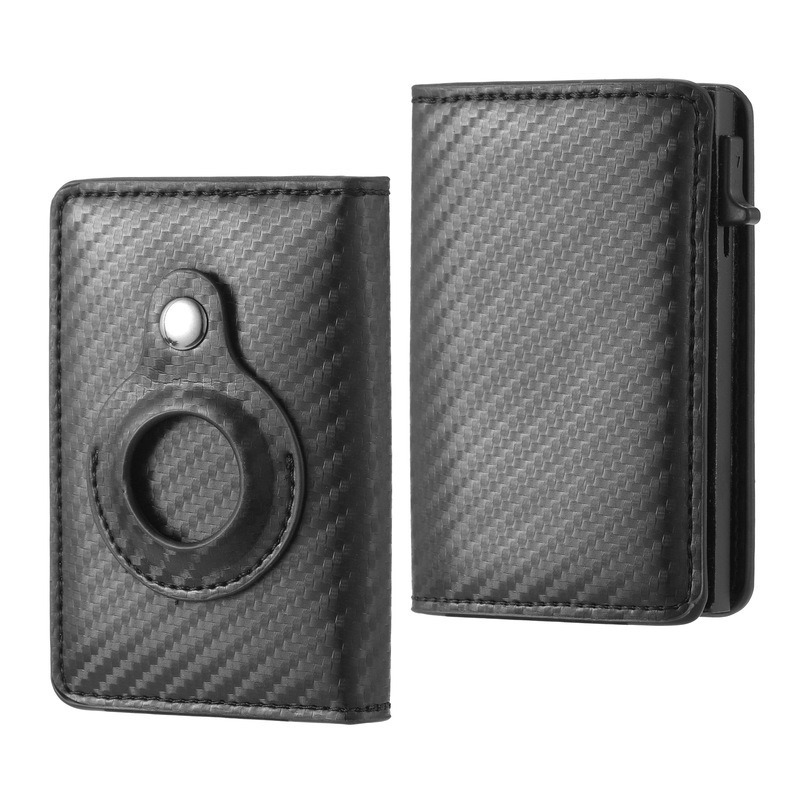 Hot Smart Air Tag Portemonnee Mannen Rfid Id Credit Kaarthouder Pop Up Aluminium Portefeuilles Pu Leather Carbon Fiber Airtag case Geld Cover