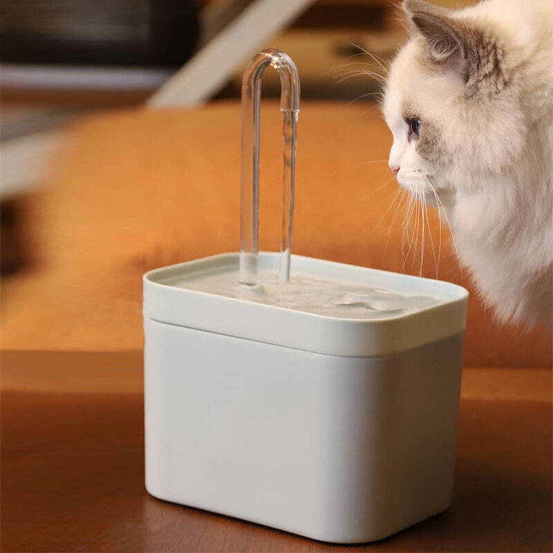 Filter air mancur kucing ultra-tenang Dispenser air anjing peliharaan otomatis pintar & pompa pencegahan terbakar 1,5 l Filtrin Putar