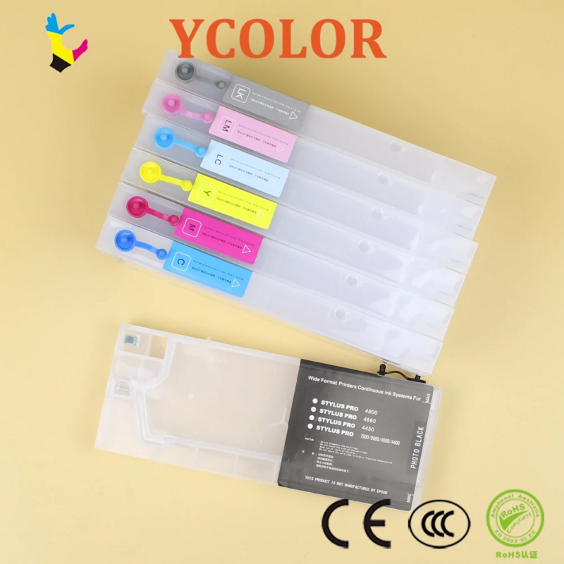 Cartridge resettable chip Refillable Ink 7colors/set For Epson 7600 9600 printer