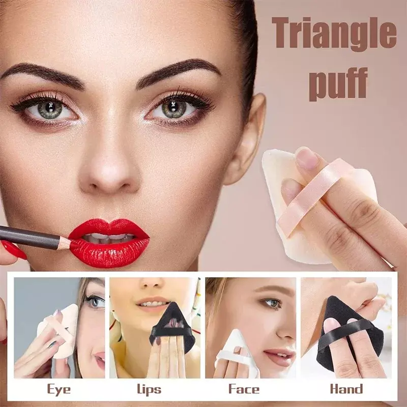 Esponja triangular para maquillaje facial, esponja de terciopelo suave para mezclar, base de belleza, accesorios de maquillaje, 2 piezas