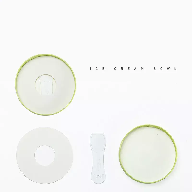 Produk kustom Logo kustom 8 12 16oz kemasan kelas makanan sekali pakai kertas bungkus es Biodegradable mangkuk sup C