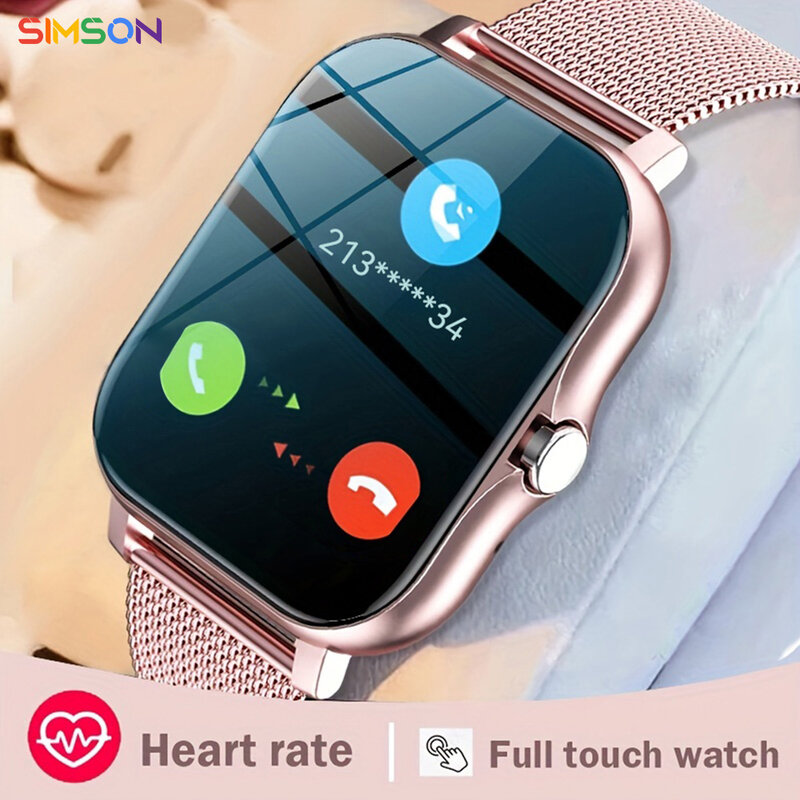 Ponsel Android 2023 ", jam tangan pintar layar warna sentuhan penuh Dial kustom wanita panggilan Bluetooth 1.44"