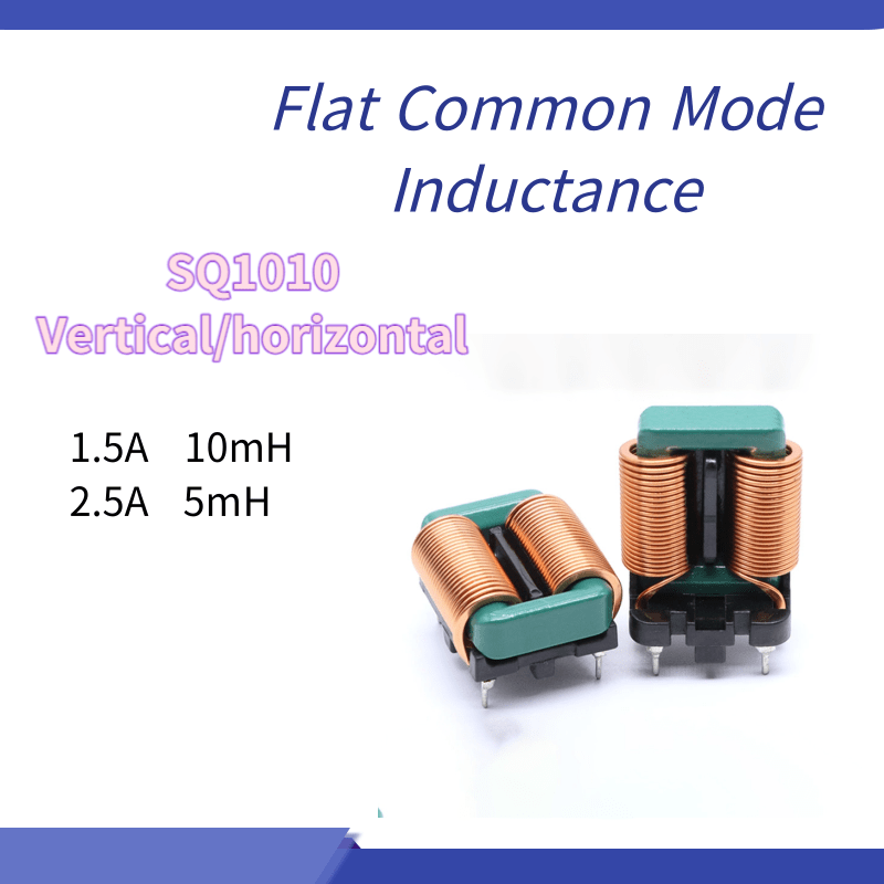 2pcs/Lot Common Mode Inductance SQ1010 5MH/10MH Vertical/Horizontal EMI Filtering Flat Wire Inductance Coil