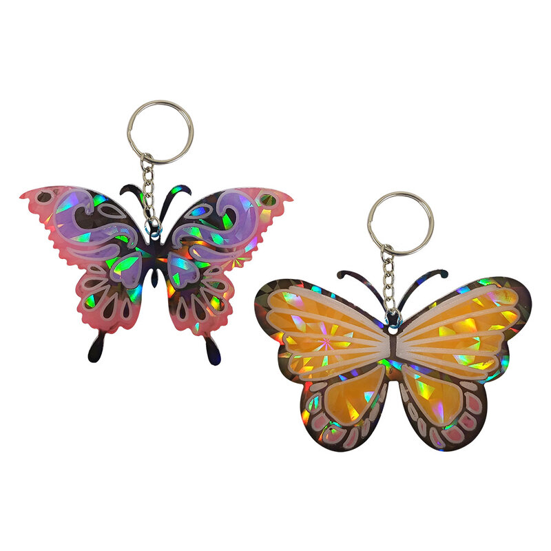 DIY Butterfly Keychain Crystal Epoxy Resin Mold Holographic Laser Butterfly Pendant Silicone Mold