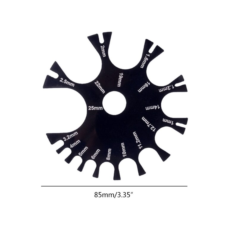 Измерительное колесо, практический черный акрил, долгосрочное использование, ювелирные изделия, пирсинг, диаметр 85 мм/3,35