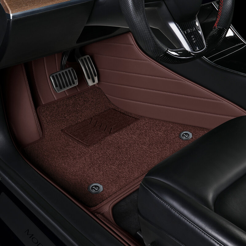 Tesla Model 3 alfombrilla de cuero para coche, accesorio de ajuste personalizado, Interior, Material ecológico, alta calidad