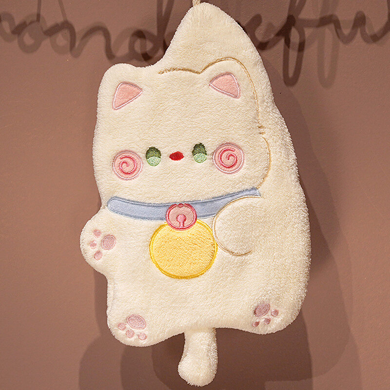 Toalhas de mão de gato dos desenhos animados para crianças, Toalha de banho animal bonito, Soft Absorbent Wipe Cloth, Toalha de banho seca rápida para crianças