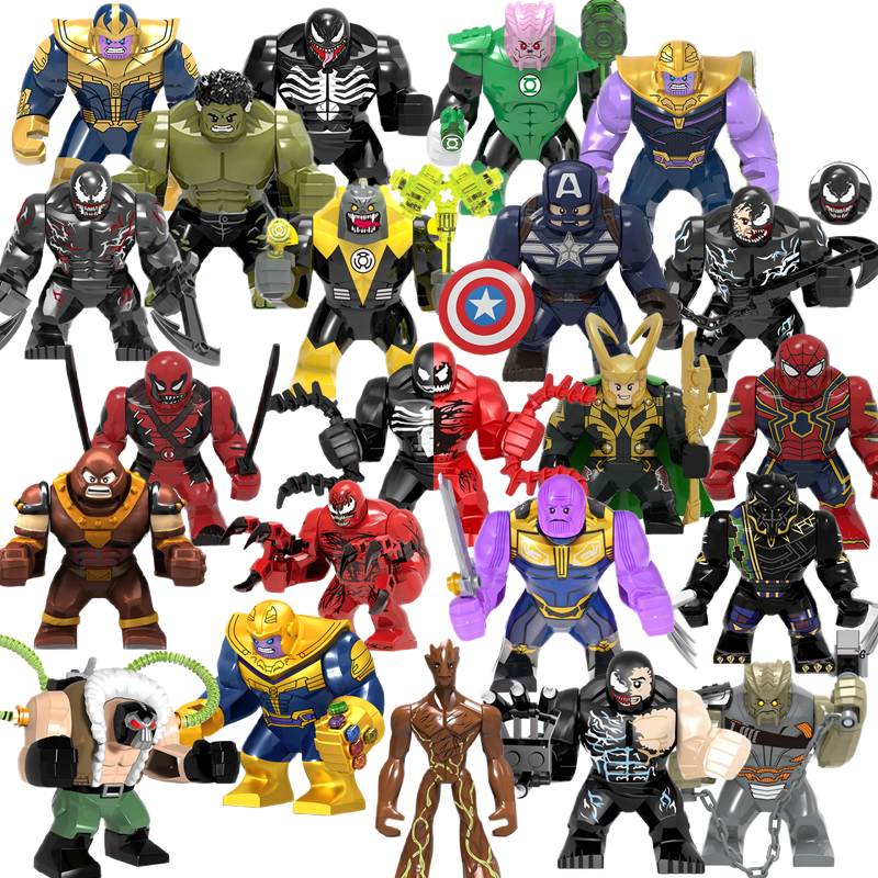 Bloques de construcción de Disney para niños, Mini modelo de figuras, Big Goblin, Spiderman, Iron Man, Venom, Capitán, Hawk, Deadpool, Armor Technic, City Gift Toys
