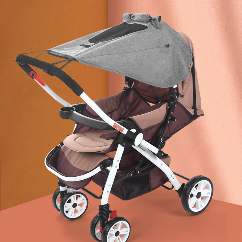 Toldo de dos vías para cochecito de bebé, cubierta de protección solar antiultravioleta de paisaje alto, accesorios de sombreado universal