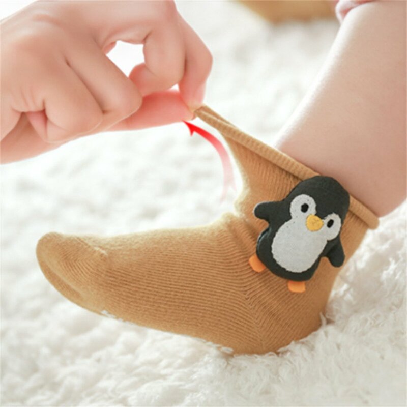การ์ตูนเด็กน่ารักถุงเท้า Anti Slip ปากหลวมผ้าฝ้ายนุ่ม Breathable สำหรับทารกเด็กวัยหัดเดินทารกแรกเกิดฤดูใบไม้ร่วงถุงเท้าเด็ก