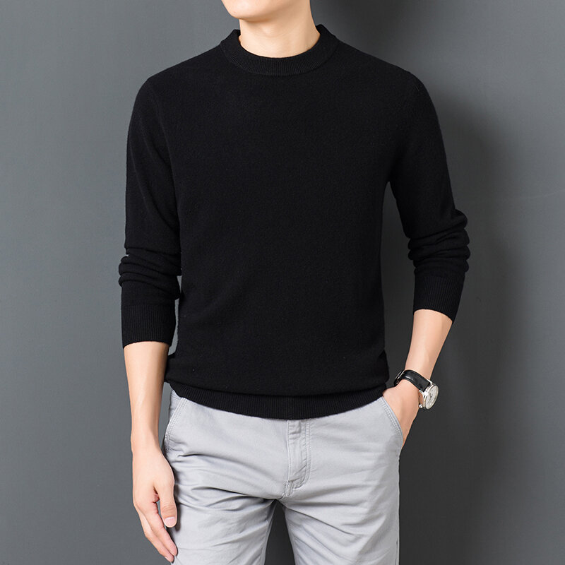 Men's Sweater Warm and Comfortable  Pullover Sweater Long Sleeve Round Neck Men Clothing